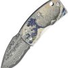 Knives * | Tendy Style Gs11606 G. Sakai Money Clip Framelock Pocket Knife Blue Wave