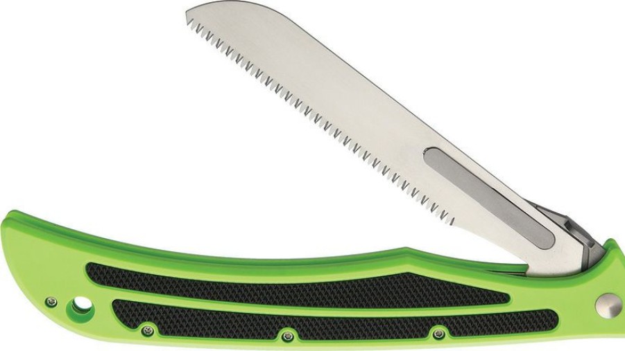 Tools * | Top Sellers Hv11533 Havalon Baracuta Linerlock Pocket Saw Green