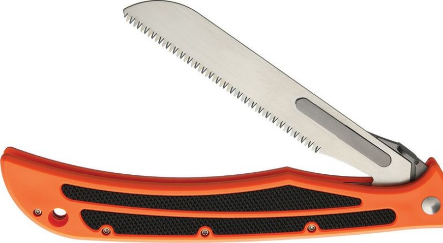 Tools * | Special Hv11523 Havalon Baracuta Blaze Linerlock Pocket Saw Orange