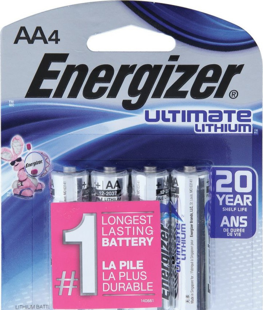 Tools * | Reliable Quality Enrl914 Energizer Ultimate Lithium Aa Battery 4 Pack