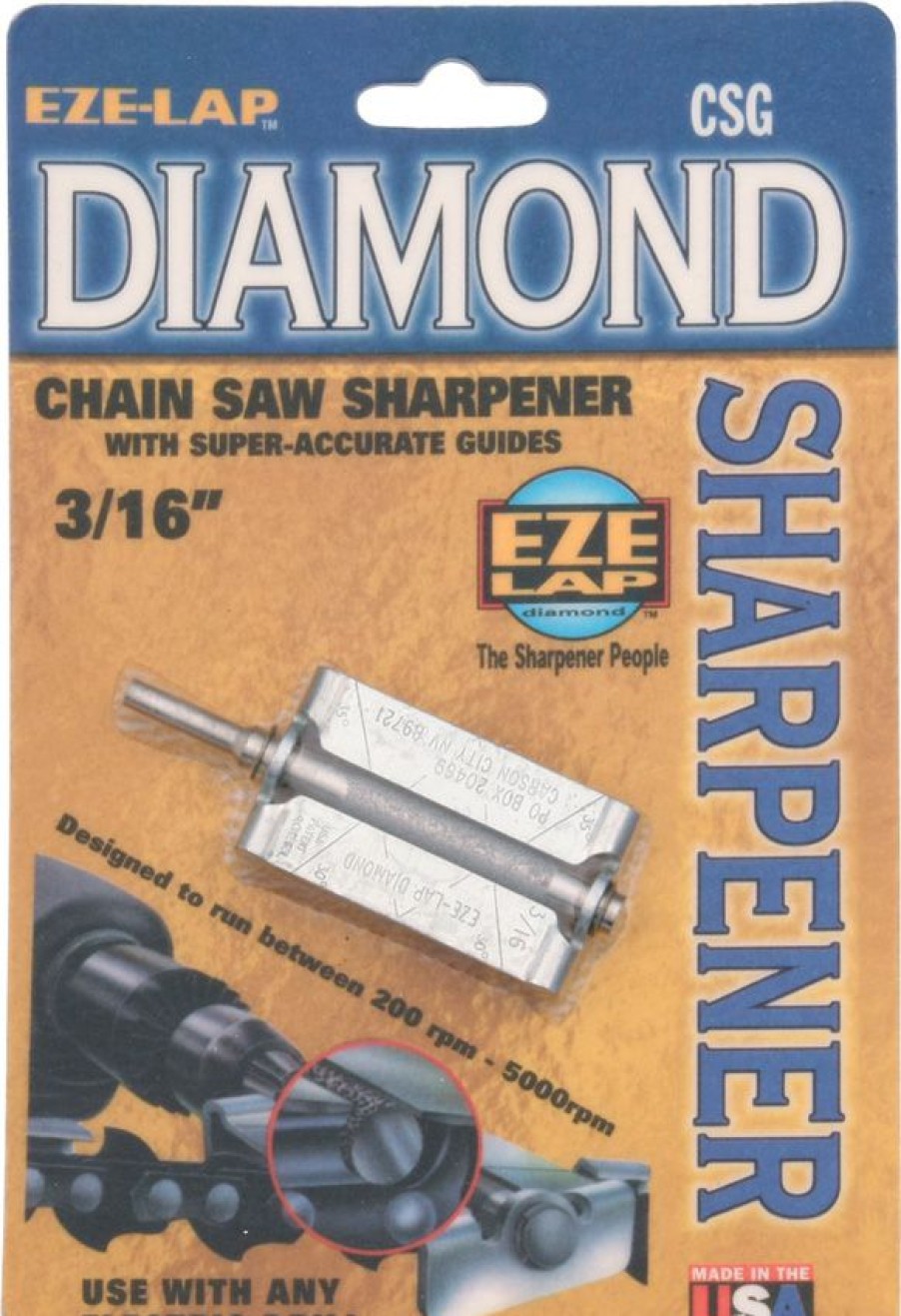 Knife Care * | Reliable Quality Ezlcsg316 Eze-Lap Diamond Chain Saw File Sharpener