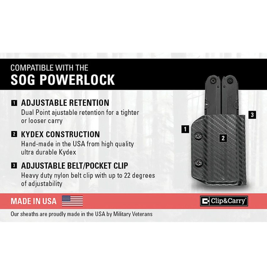 Knife Care * | Cheap Clp080 Clip & Carry Sog Powerlock Sheath